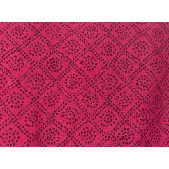 Carole Little Women’s Size 12 Silk Pink Black Print Blouse Button Front READ - Picture 8 of 11